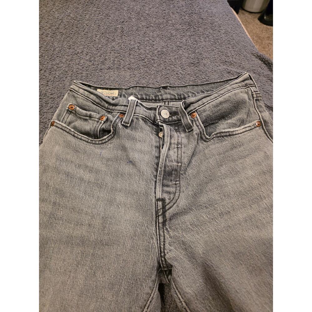 Levi's Premium 501 Original Fit Jeans Womens 26x26 Gray Black Wash Button Fly - Picture 6 of 16